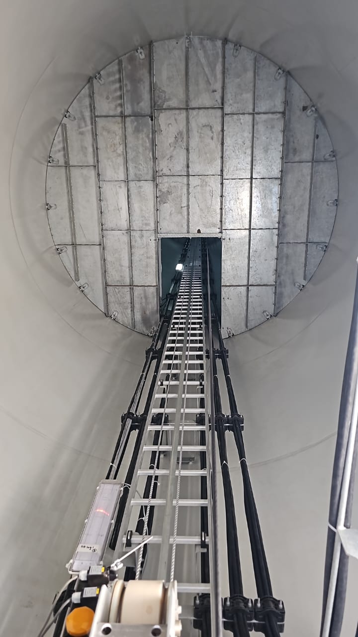 Inside view of a wind tower
Inside view of a wind tower